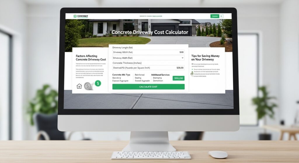 Concrete Driveway Cost Calculator